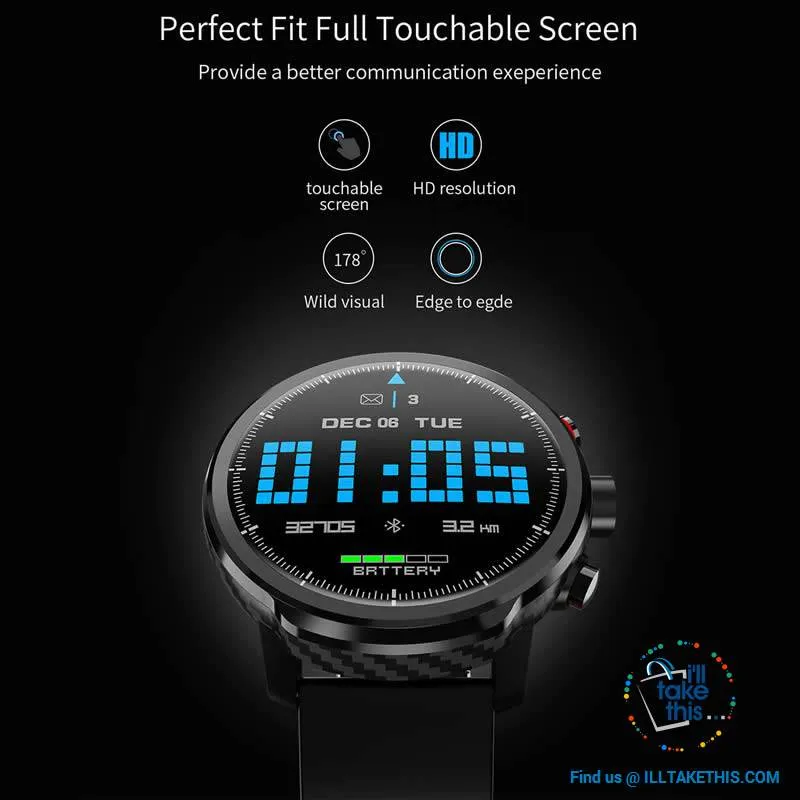 ⌚ Super Sports Carbonfibre Smartwatches, Multi-Sports Mode - Bluetooth, 3 Color options