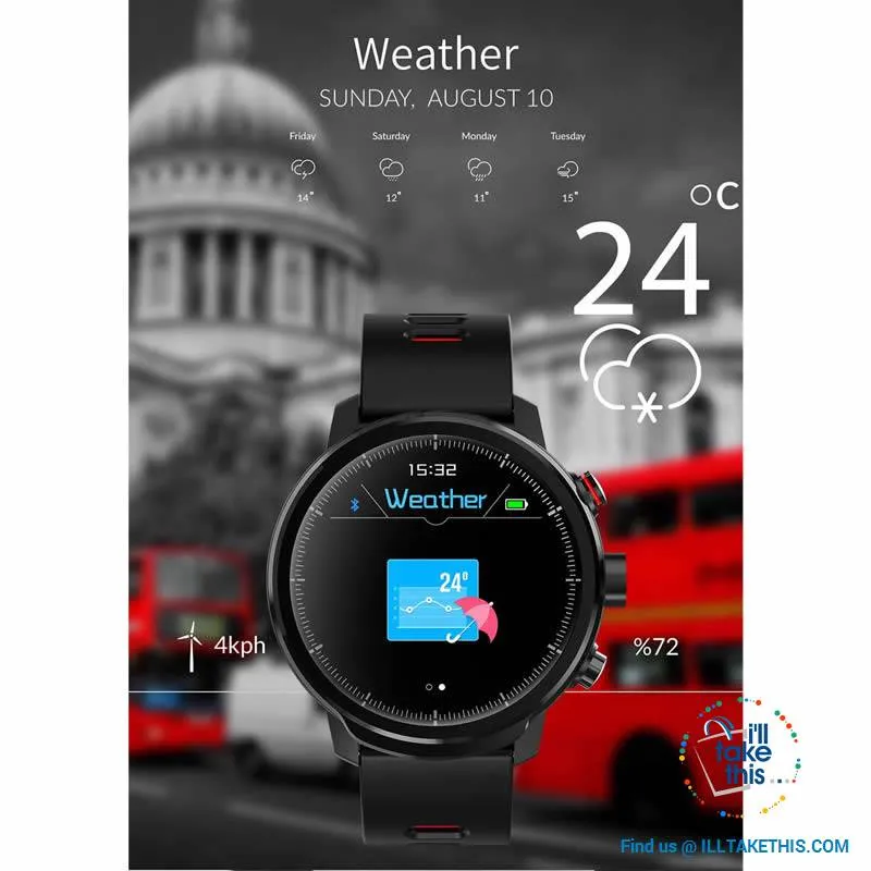 ⌚ Super Sports Carbonfibre Smartwatches, Multi-Sports Mode - Bluetooth, 3 Color options