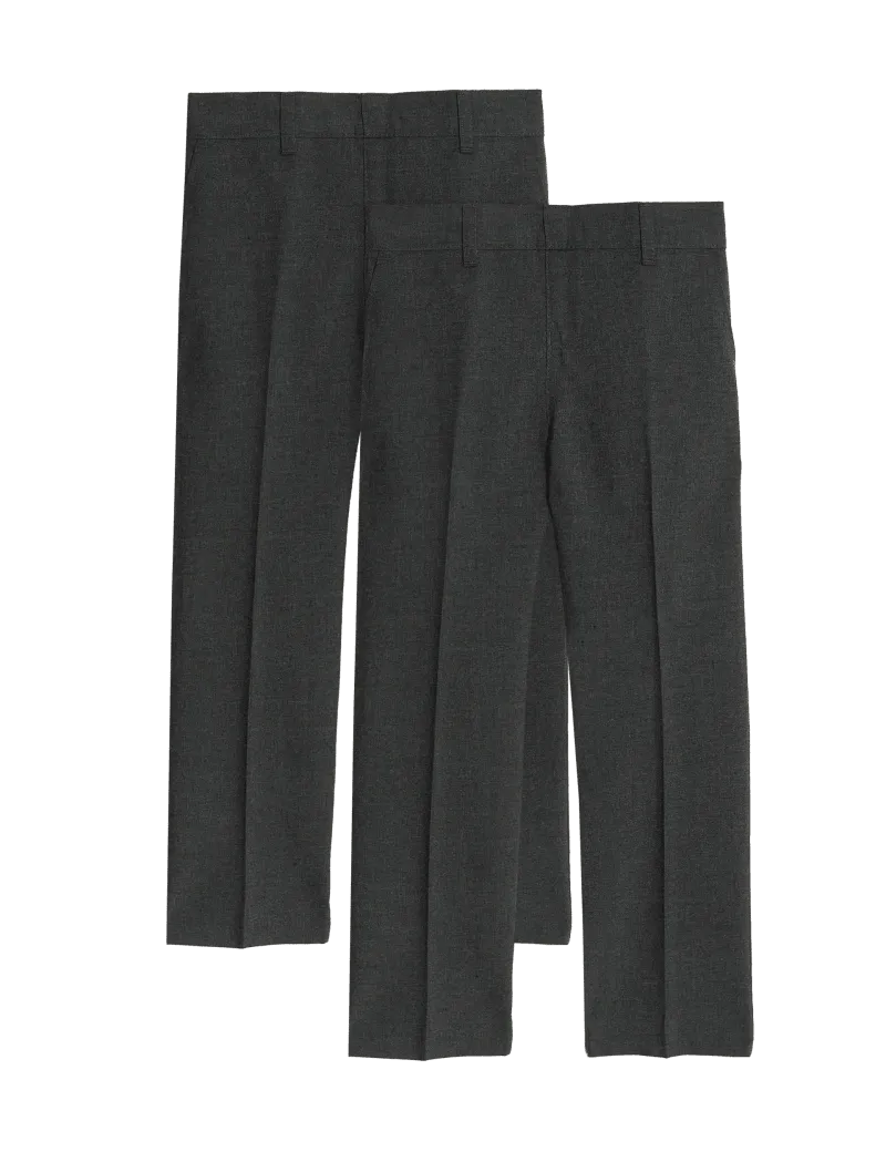 2pk Boys' Regular Leg School Trousers (2-18 Yrs)