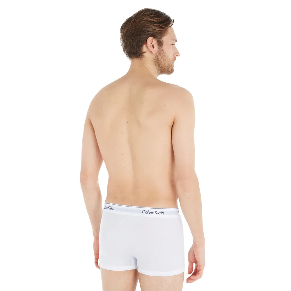 3-Pack Modern Cotton Boxer Trunks, White