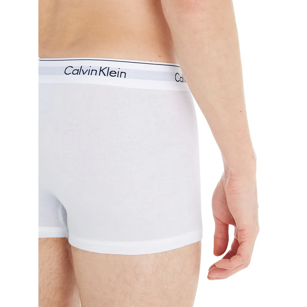 3-Pack Modern Cotton Boxer Trunks, White
