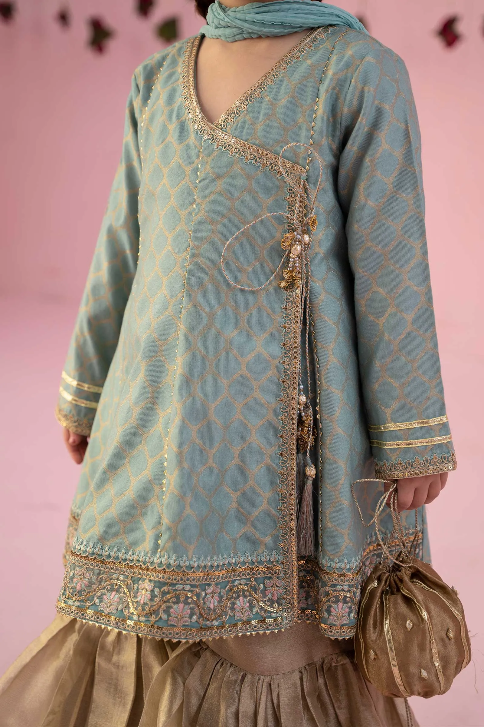 3 Piece Embroidered Jacquard Suit | MKS-EF24-13