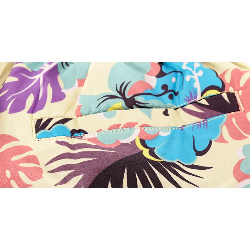 46 NEW $725 PRADA Men Floral Print RUBBER LOGO Swim Shorts TRUNKS & TRAVEL POUCH