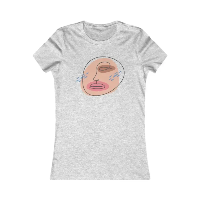 Abstract Face Tee for Chic Women