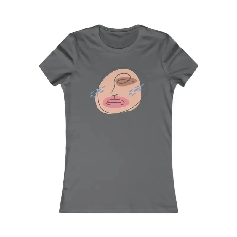 Abstract Face Tee for Chic Women