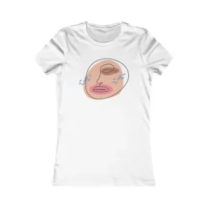Abstract Face Tee for Chic Women