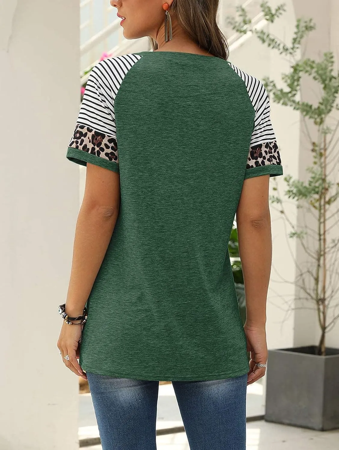 Adibosy Women Summer Casual Shirts: Short Sleeve Striped Tunic Tops - Womens Crew Neck Tee Tshirt Blouses