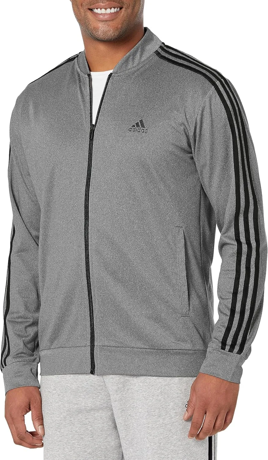 adidas Men's Three Stripe Tricot Full-Zip Jacket