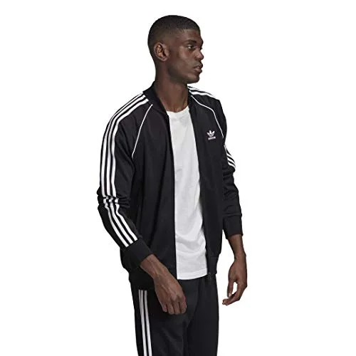 adidas Originals mens Adicolor Classics Superstar Track Jacket, Black/White, Large US