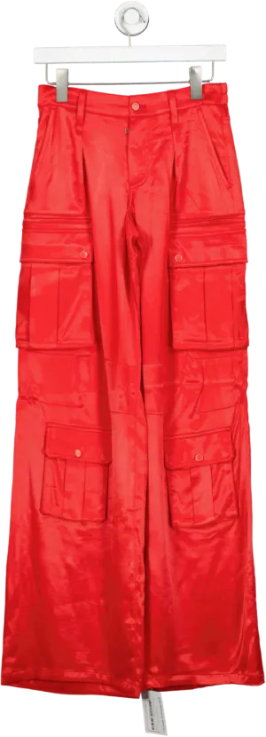 Alice   Olivia Red Hayes Mid-rise Cargo Trousers UK 8