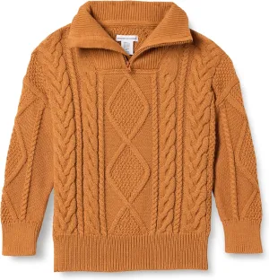 Amazon Essentials Boys and Toddlers' Quarter-Zip Cable-Knit Relaxed-Fit Sweater