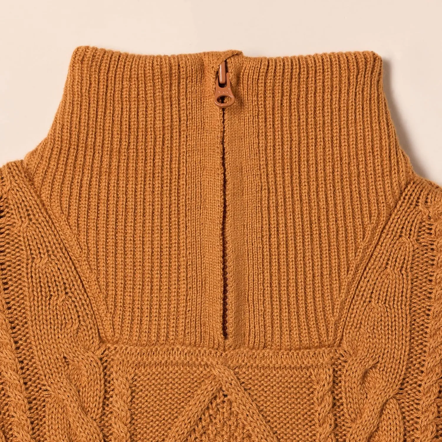 Amazon Essentials Boys and Toddlers' Quarter-Zip Cable-Knit Relaxed-Fit Sweater