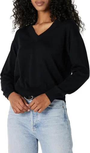 Amazon Essentials Women's Relaxed-Fit Lightweight V-Neck Cropped Sweater