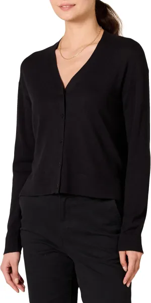 Amazon Essentials Women's V-Neck Lightweight Cropped Relaxed-Fit Cardigan Sweater