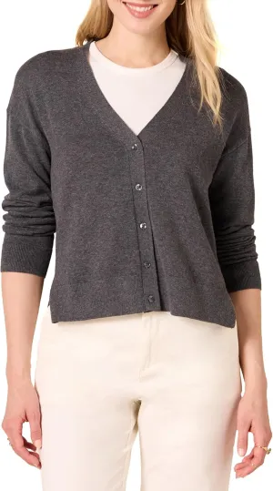 Amazon Essentials Women's V-Neck Lightweight Cropped Relaxed-Fit Cardigan Sweater