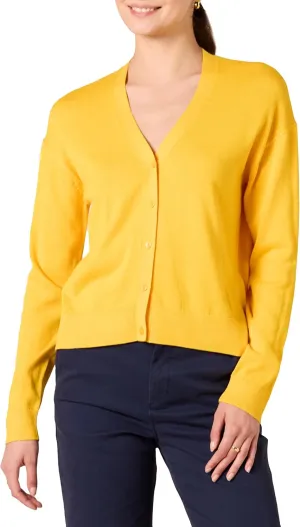 Amazon Essentials Women's V-Neck Lightweight Cropped Relaxed-Fit Cardigan Sweater
