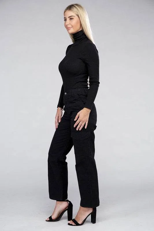 Ambiance Casual Everyday Wear Elastic-Waist Cargo Pants