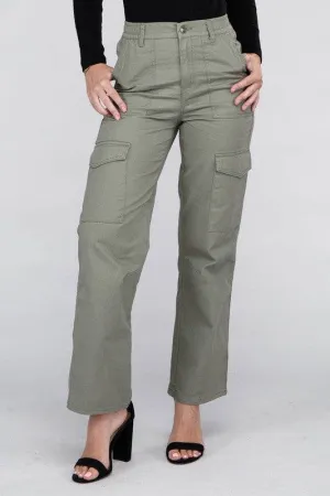 Ambiance Casual Everyday Wear Elastic-Waist Cargo Pants
