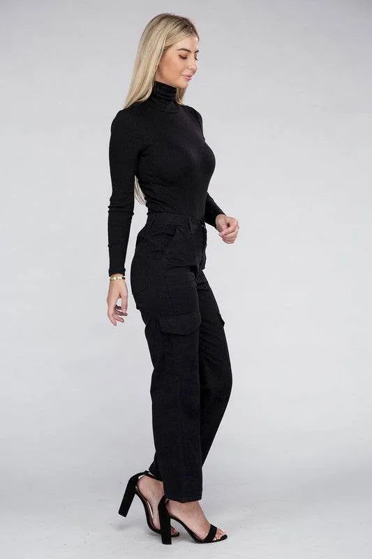 Ambiance Casual Everyday Wear Elastic-Waist Cargo Pants
