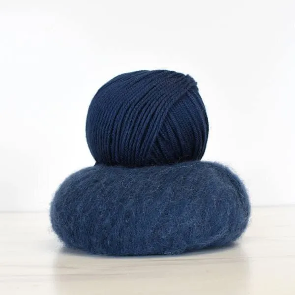 Annelise Crochet Wrap (colorway: Navy & Sapphire) Kit
