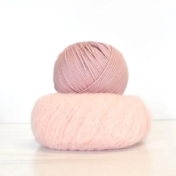 Annelise Crochet Wrap (colorway: Peony & Crepe) Kit