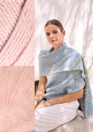 Annelise Crochet Wrap (colorway: Peony & Crepe) Kit
