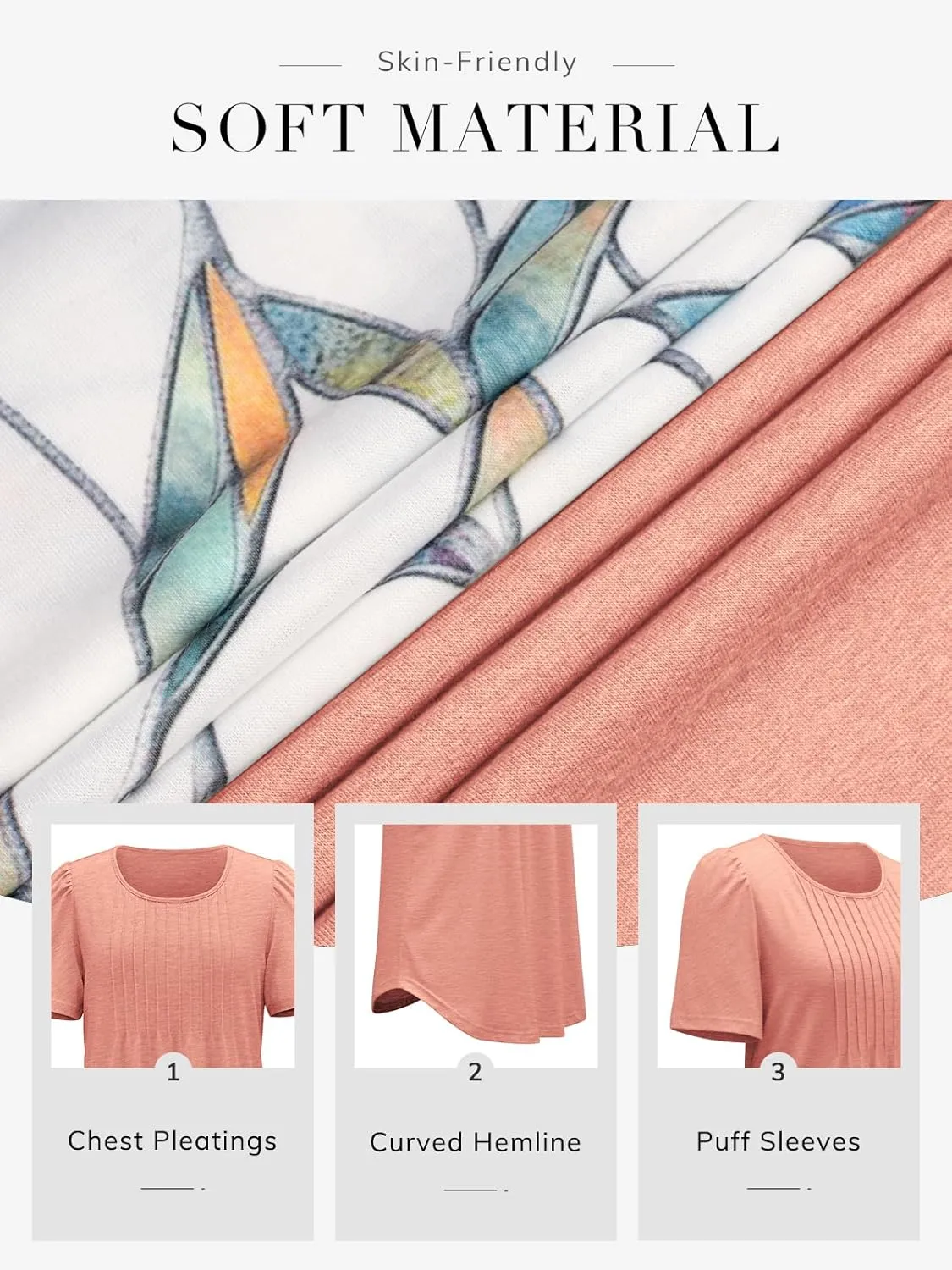 ATHMILE Womens T Shirts Short Sleeve Summer Tops Pleated Dressy Casual Blouses Spring Clothes Beach Vacation 2025
