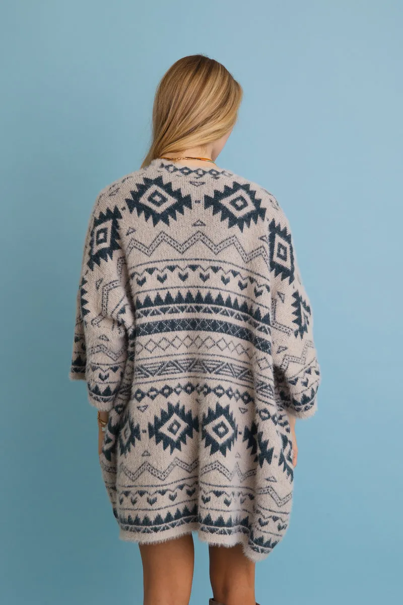 Aztec Soft Knit cardigan with Tribal Print (3 colors)