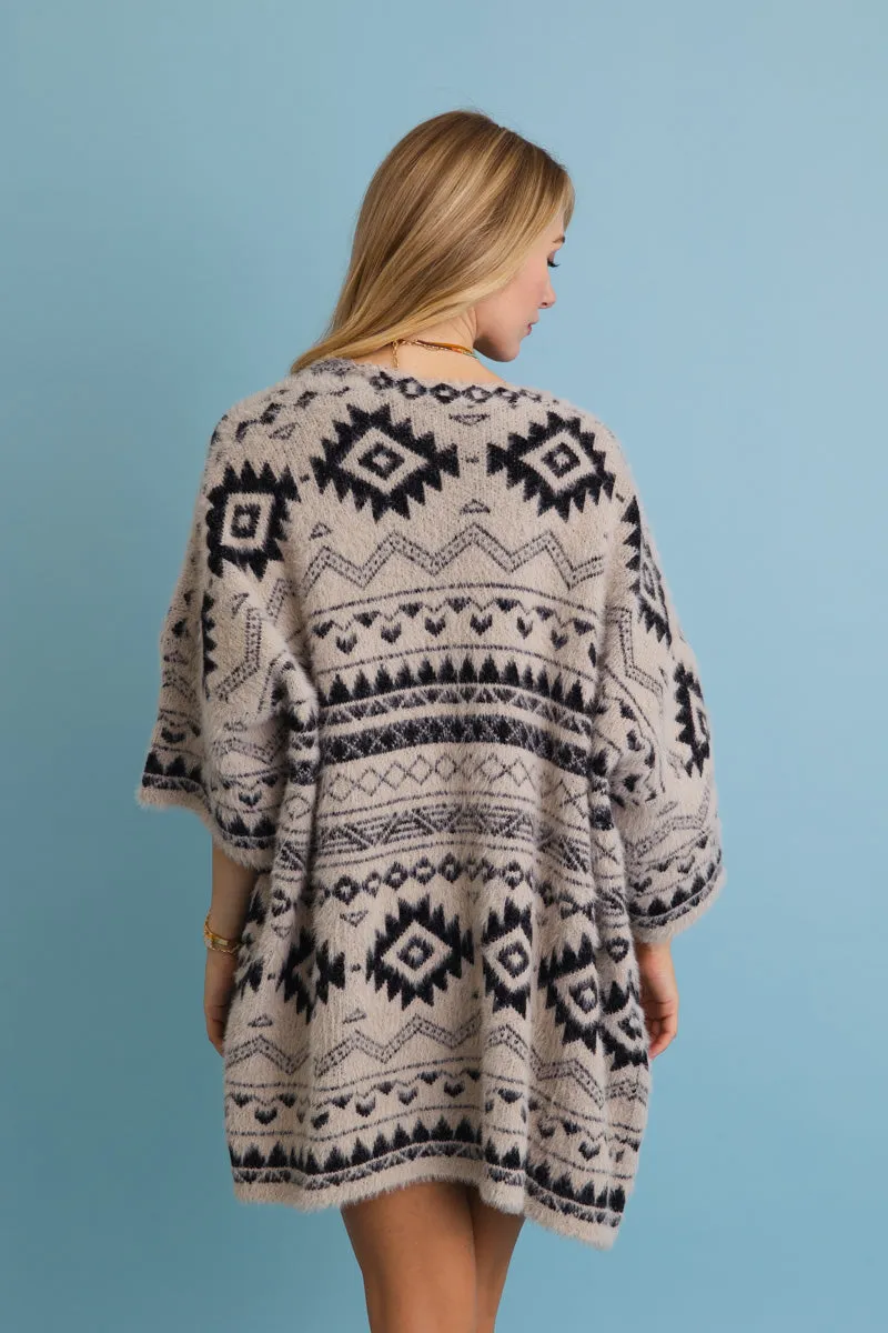 Aztec Soft Knit cardigan with Tribal Print (3 colors)