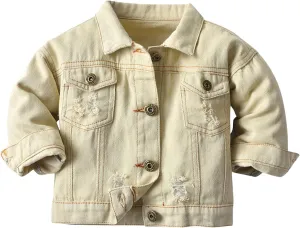 Baby Boys Girls Denim Jacket Kids Toddler Girls Button Down Jeans Jacket Top Teen Coat Outerwear