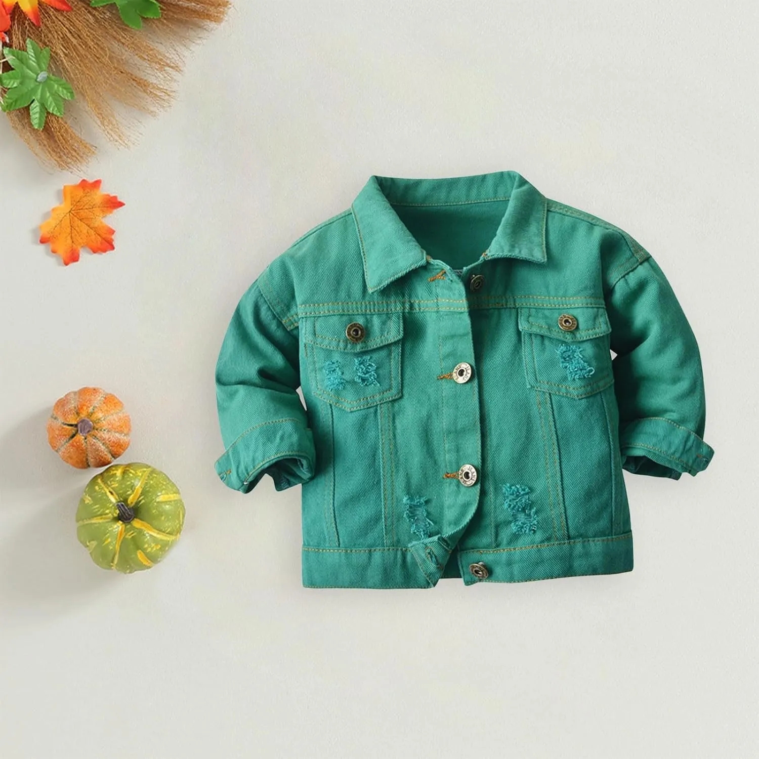 Baby Boys Girls Denim Jacket Kids Toddler Girls Button Down Jeans Jacket Top Teen Coat Outerwear