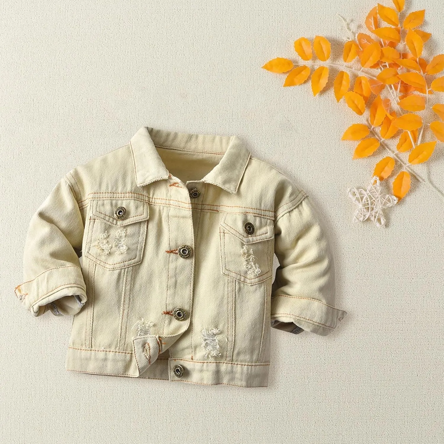Baby Boys Girls Denim Jacket Kids Toddler Girls Button Down Jeans Jacket Top Teen Coat Outerwear