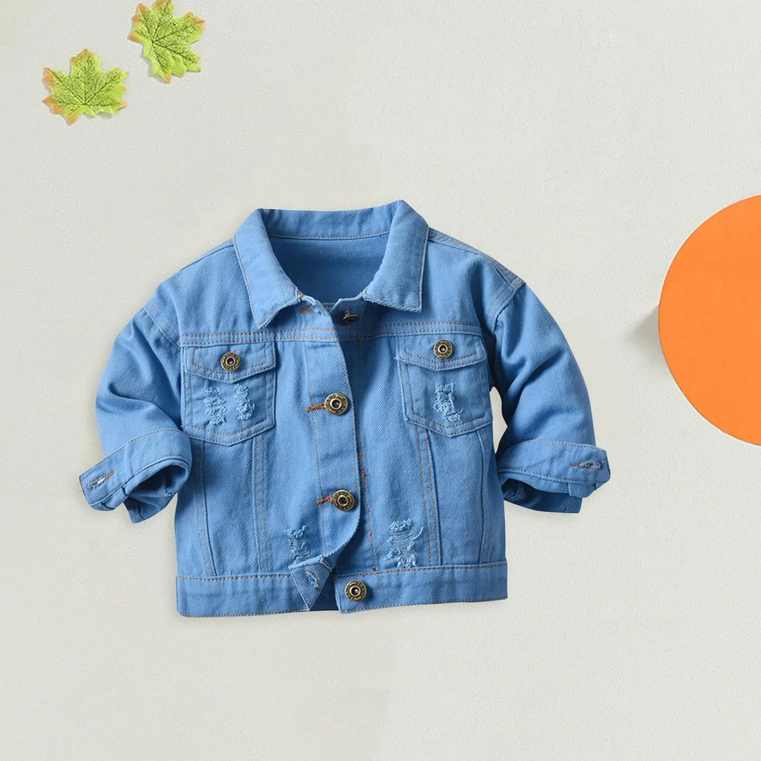 Baby Boys Girls Denim Jacket Kids Toddler Girls Button Down Jeans Jacket Top Teen Coat Outerwear