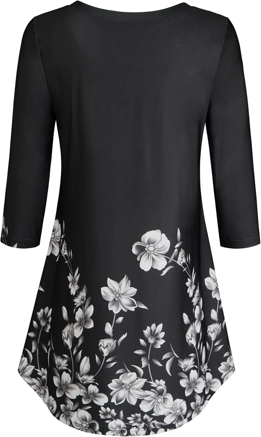 BAISHENGGT Women's V Neck 3/4 Sleeve Tunic Tops for Leggings Casual Dressy T-Shirts Blouses