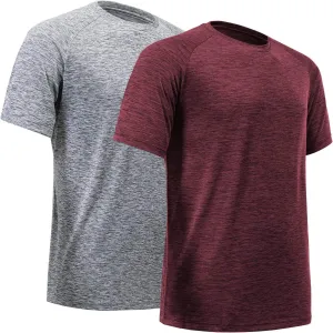 BALENNZ Workout Shirts for Men, Moisture Wicking Quick Dry Active Athletic Men's Gym Performance T Shirts