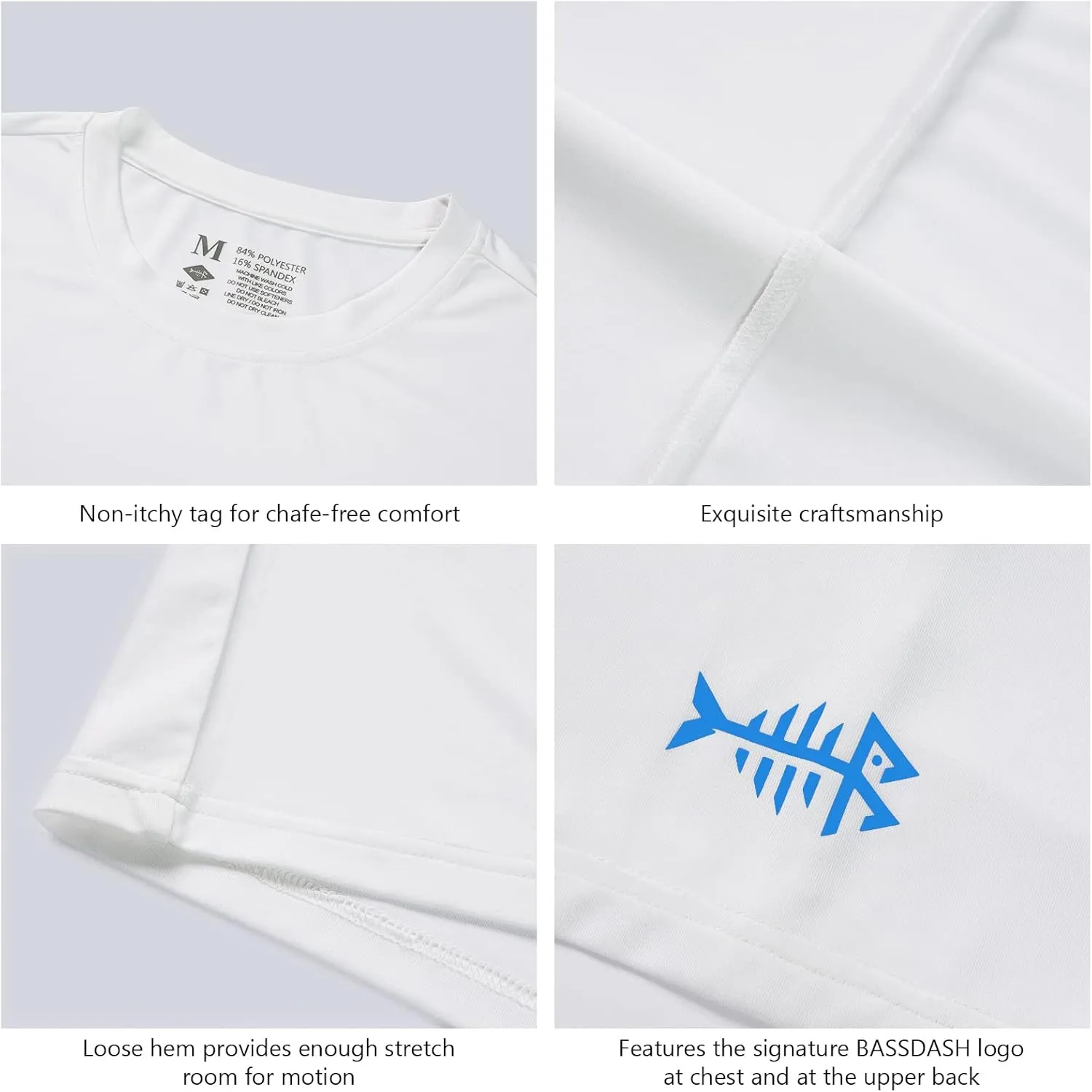BASSDASH Mens UPF 50  Short Sleeve Fishing Shirts Performance Cooling UV Sun Protection Hiking T-Shirts