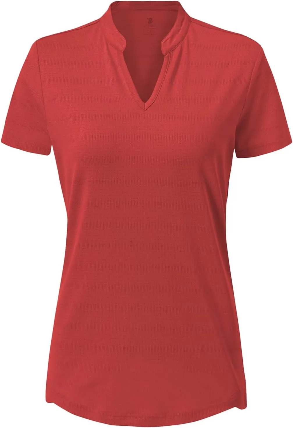 BASUDAM Women's Golf Polo Shirts V-Neck Short Sleeve Collarless Tennis Running T-Shirts Quick Dry