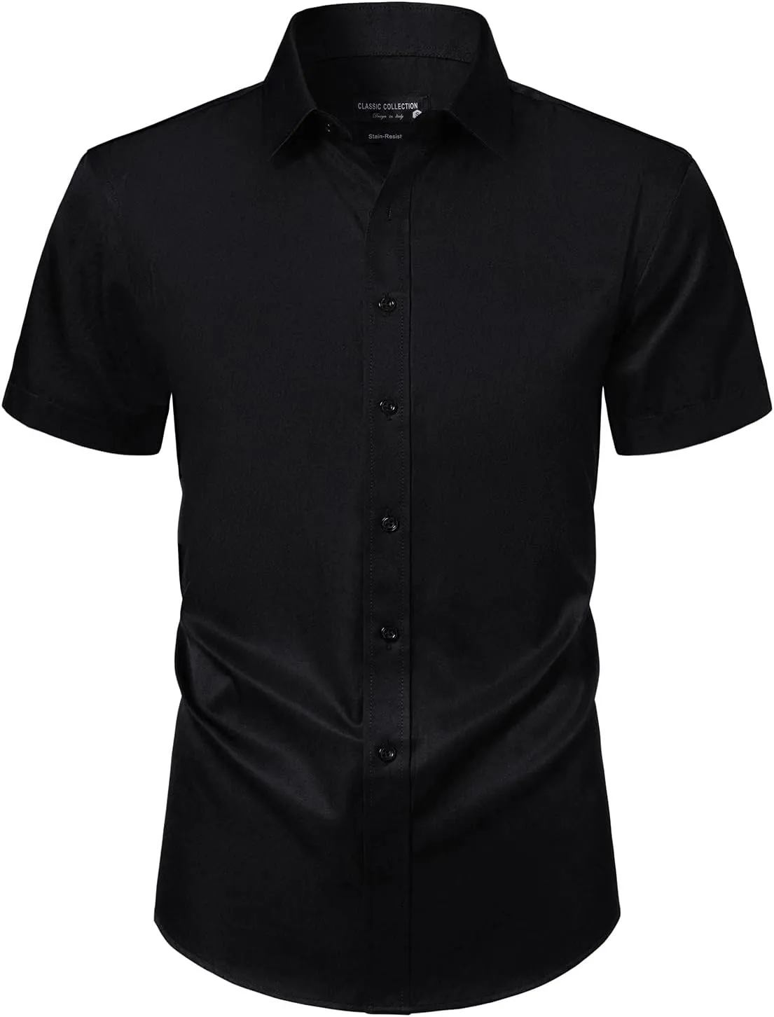 BEILU Men's Stain Shield Short Sleeve Slim Fit Formal Dress Shirts Business Casual Button Down Shirts