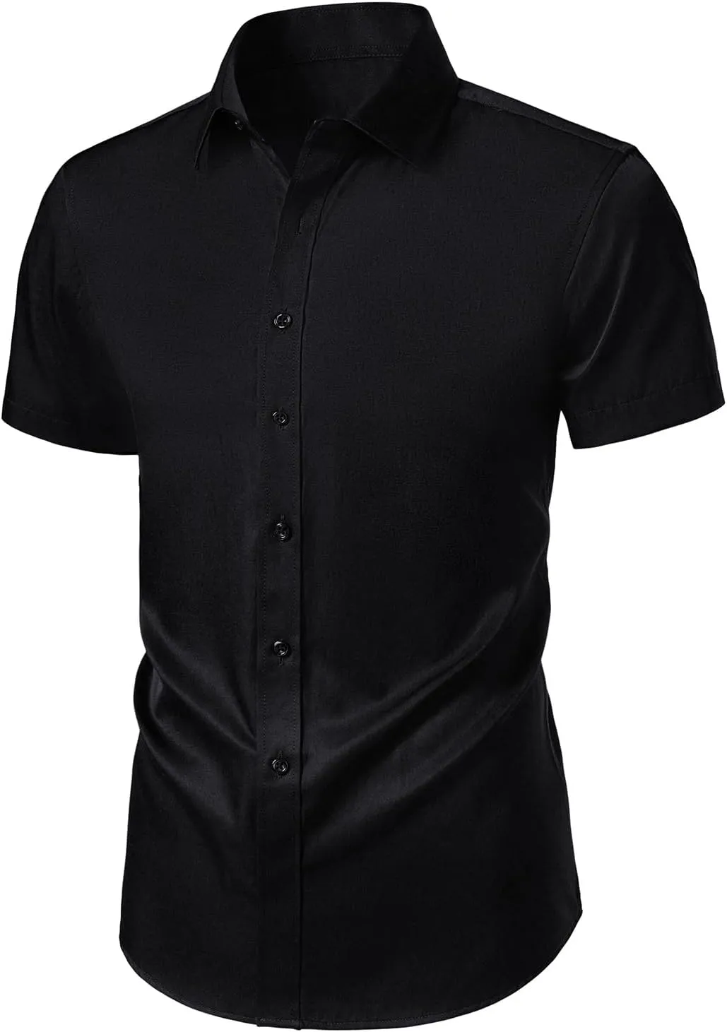 BEILU Men's Stain Shield Short Sleeve Slim Fit Formal Dress Shirts Business Casual Button Down Shirts