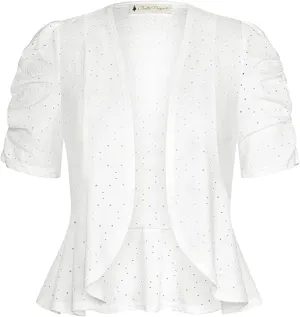 Belle Poque Women's 2025 Summer Bolero Shrug Lightweight Short Sleeve Cropped Open Front Cardigan for Dresses