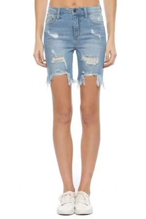 Bermuda Distressed Denim Shorts