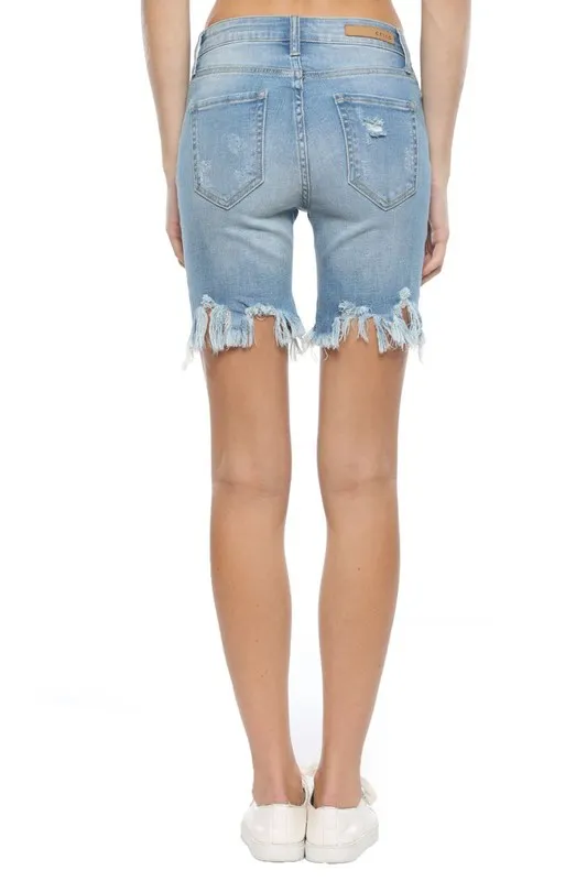 Bermuda Distressed Denim Shorts