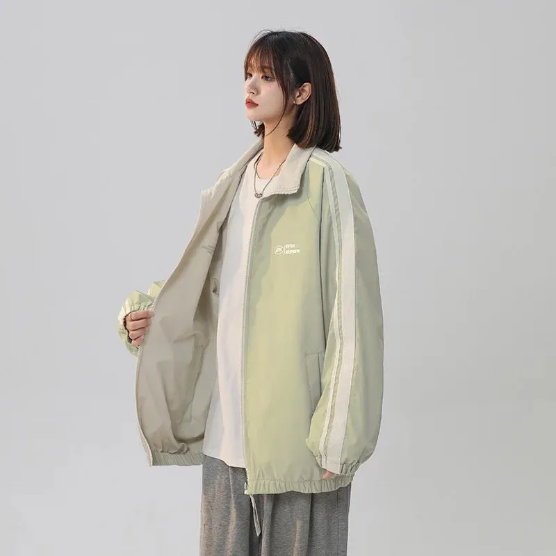 Black Striped Oversized Track Jacket