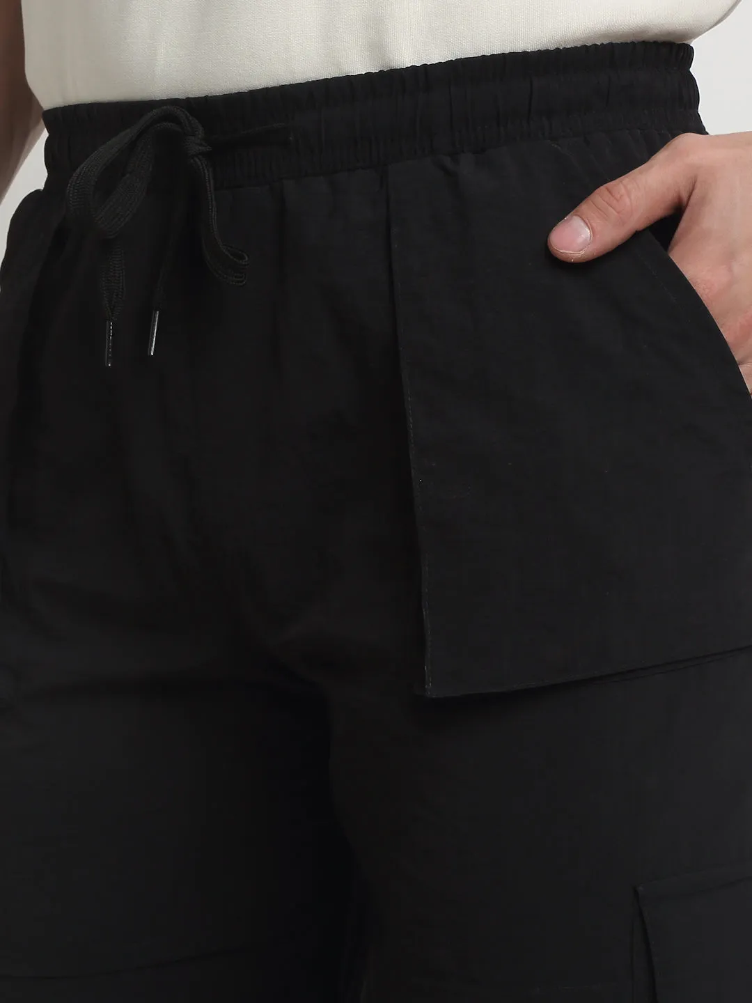 BLACK TECHNICAL CARPENTER CARGO PANTS