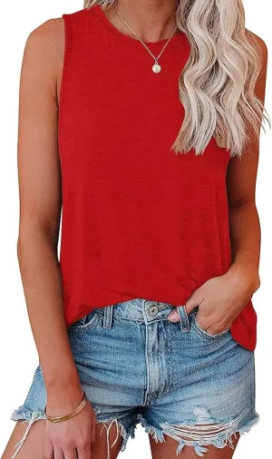 Bliwov Womens Summer Tank Tops Beach Vacation Fashion Outfits Clothes Loose Fit Casual Spring Sleeveless Shirts Blouses