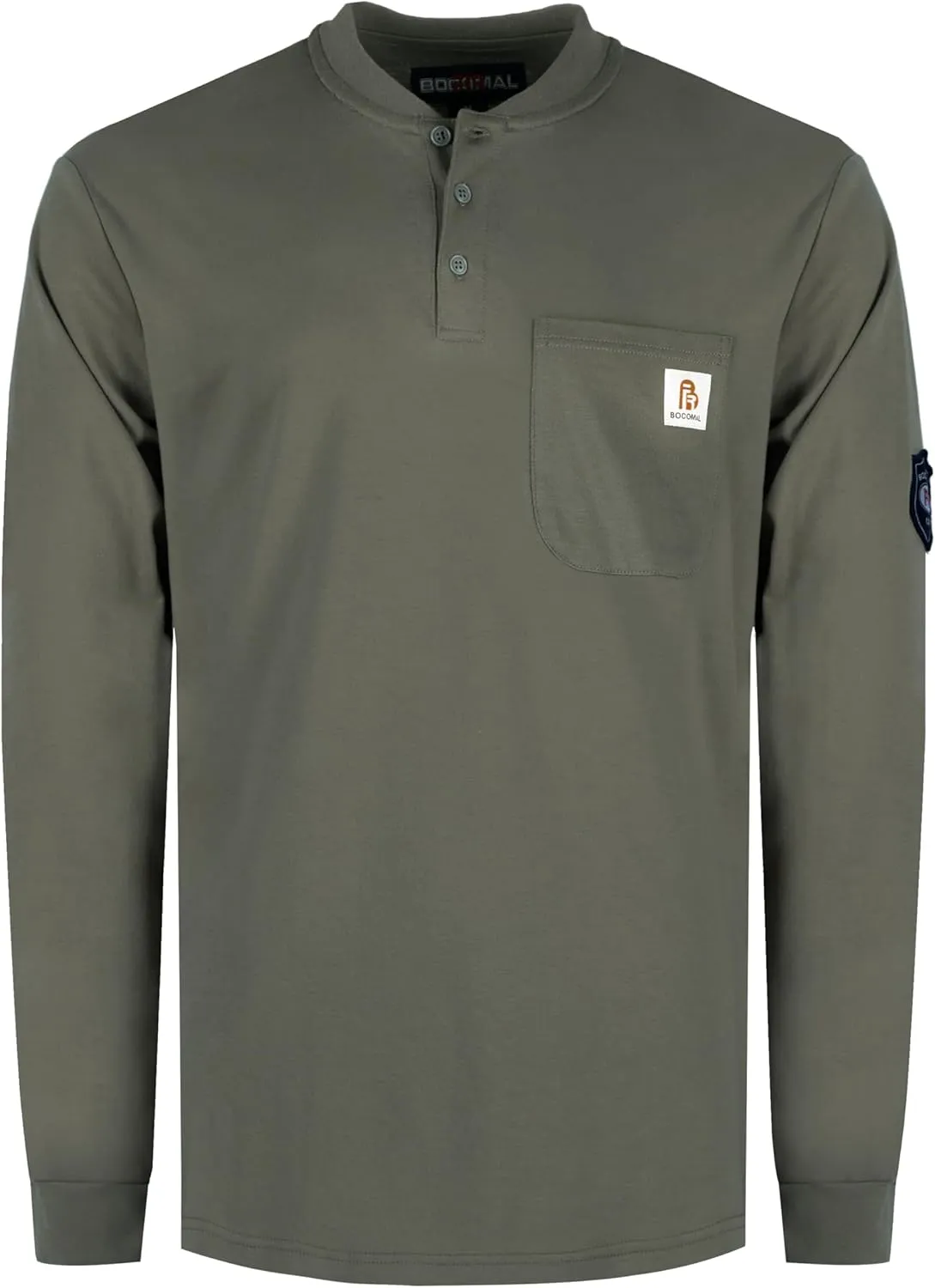BOCOMAL FR Shirts Flame Resistant Shirt 5.5oz 100% Cotton Light Weight CAT2 Fire Retardant Henley Shirts