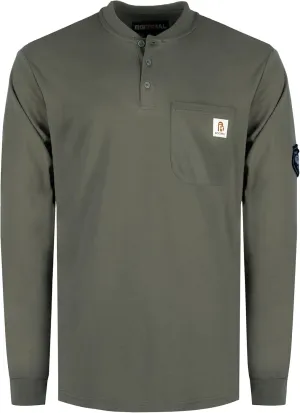 BOCOMAL FR Shirts Flame Resistant Shirt 5.5oz 100% Cotton Light Weight CAT2 Fire Retardant Henley Shirts