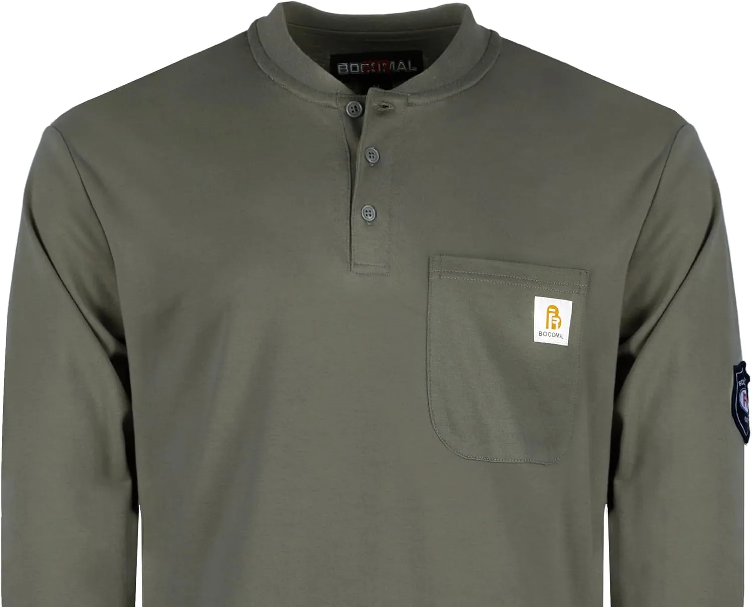 BOCOMAL FR Shirts Flame Resistant Shirt 5.5oz 100% Cotton Light Weight CAT2 Fire Retardant Henley Shirts
