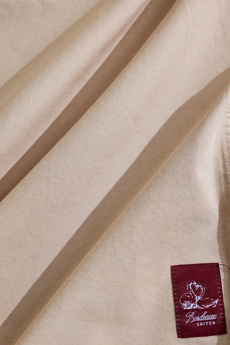 Bordeaux Light Weight Beige Solid Relaxed Fit Overshirt