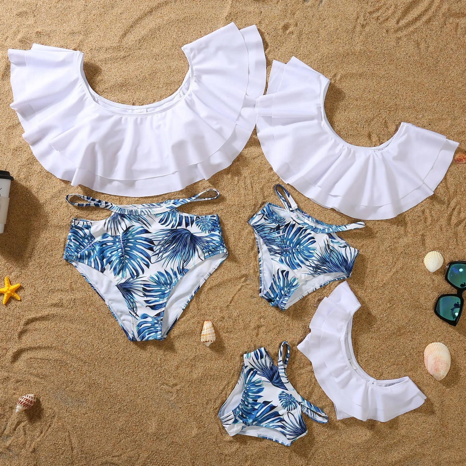 Breezy Palm Leaf Family Matching Swimsuit